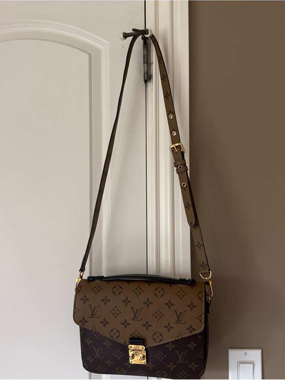 Louis Vuitton Brown Monogram Adjustable Strap with Gold Hardware